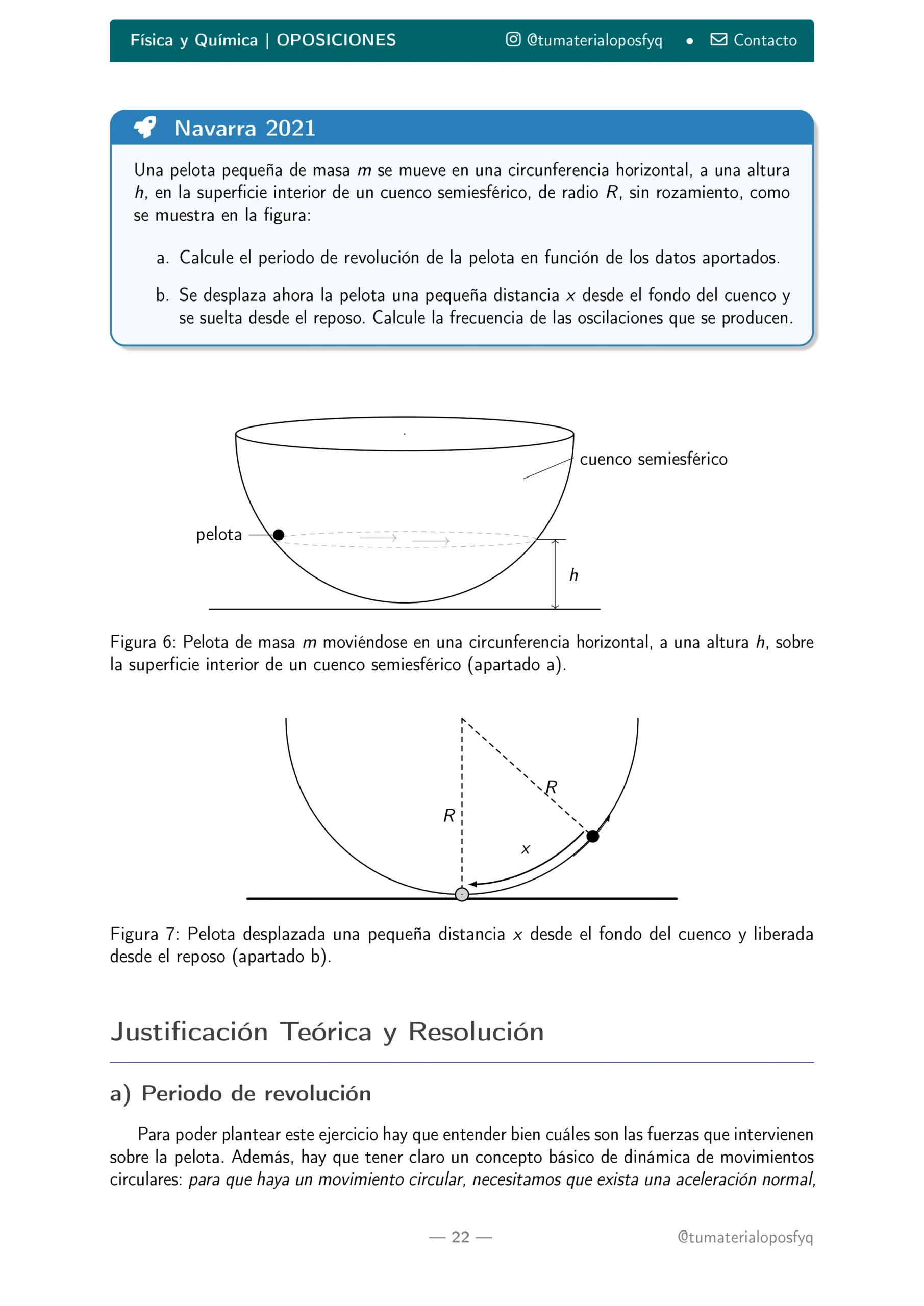 Ejercicio dinámica oposiciones FyQ resuelto paso a paso - parte 1