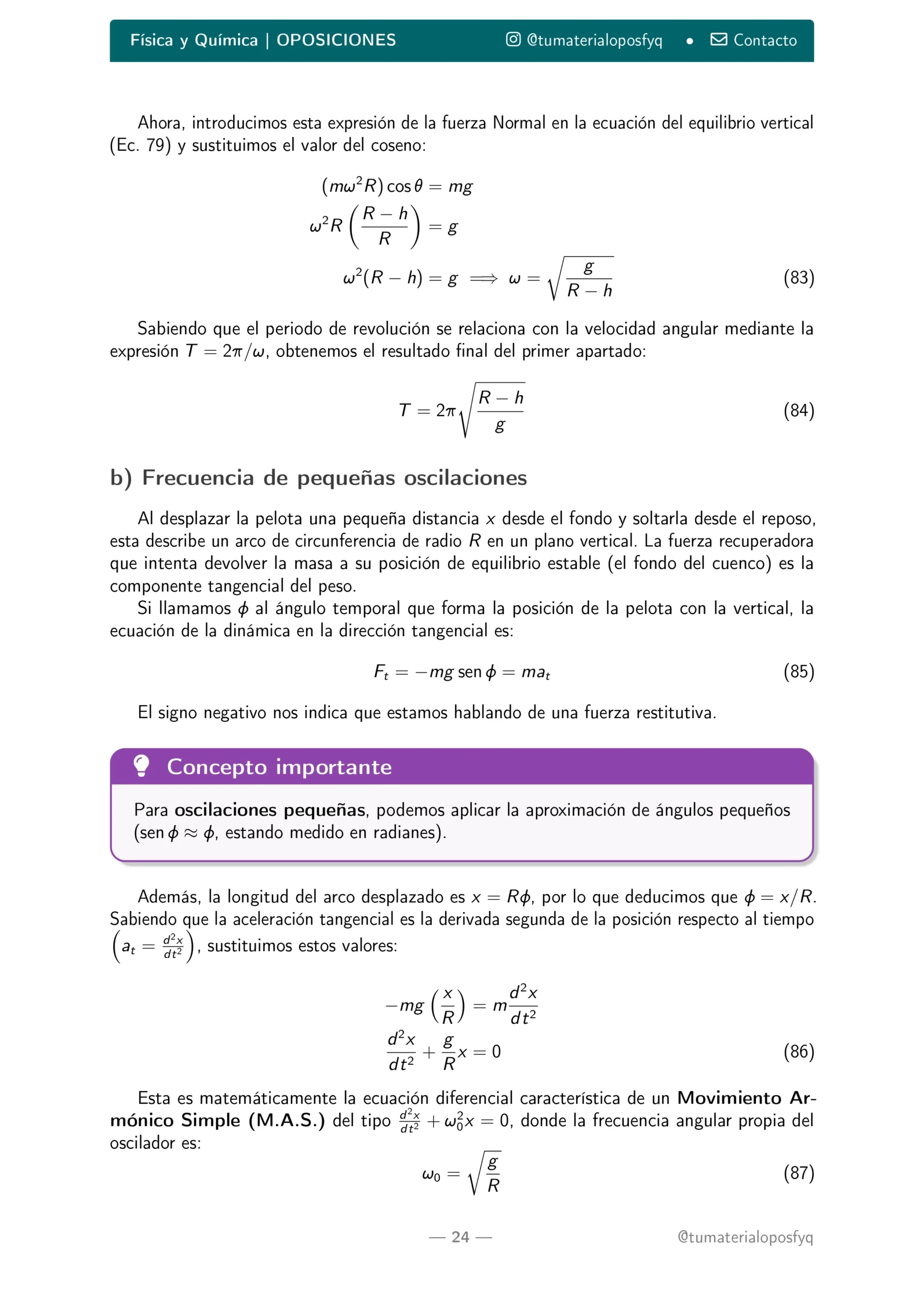 Ejercicio dinámica oposiciones FyQ resuelto paso a paso - parte 3