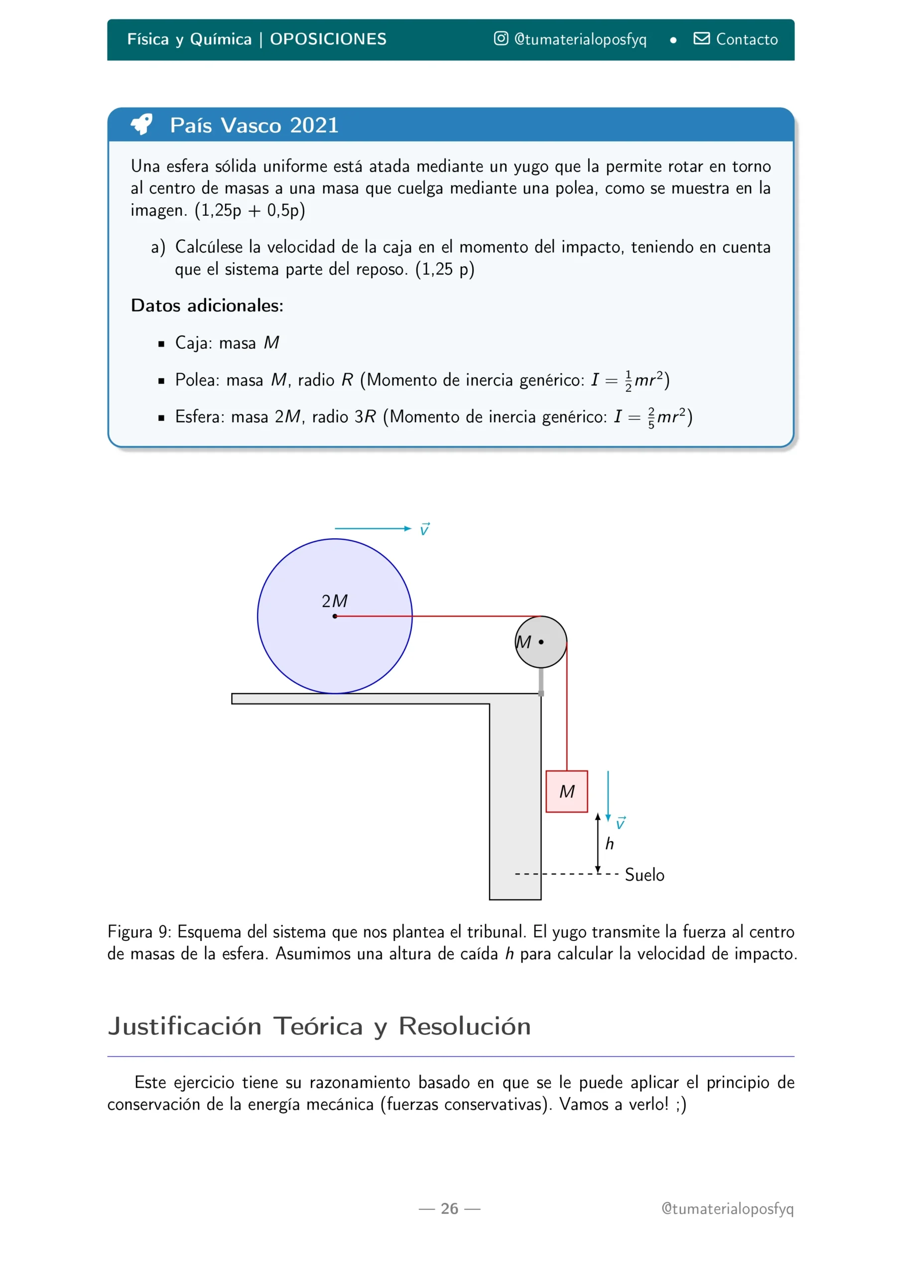 Ejercicio Examen trabajo y energía Oposiciones FyQ resuelto paso a paso parte 1
